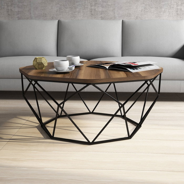 Hanah Home Mesa de Centro Diamond - Walnut Hanah Home Mesa de Centro Diamond - Walnut